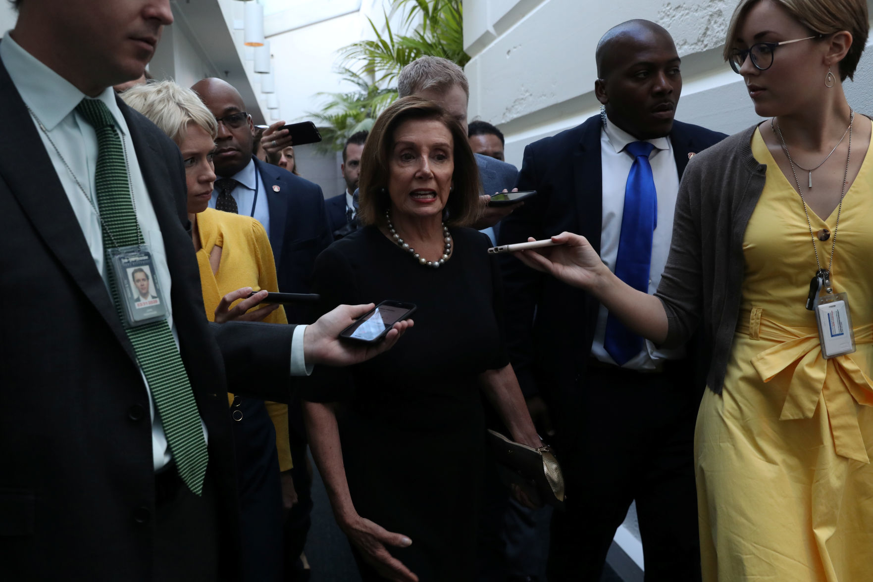 House Speaker Nancy Pelosi speaks to reporters at the U.S. Capitol in Washington